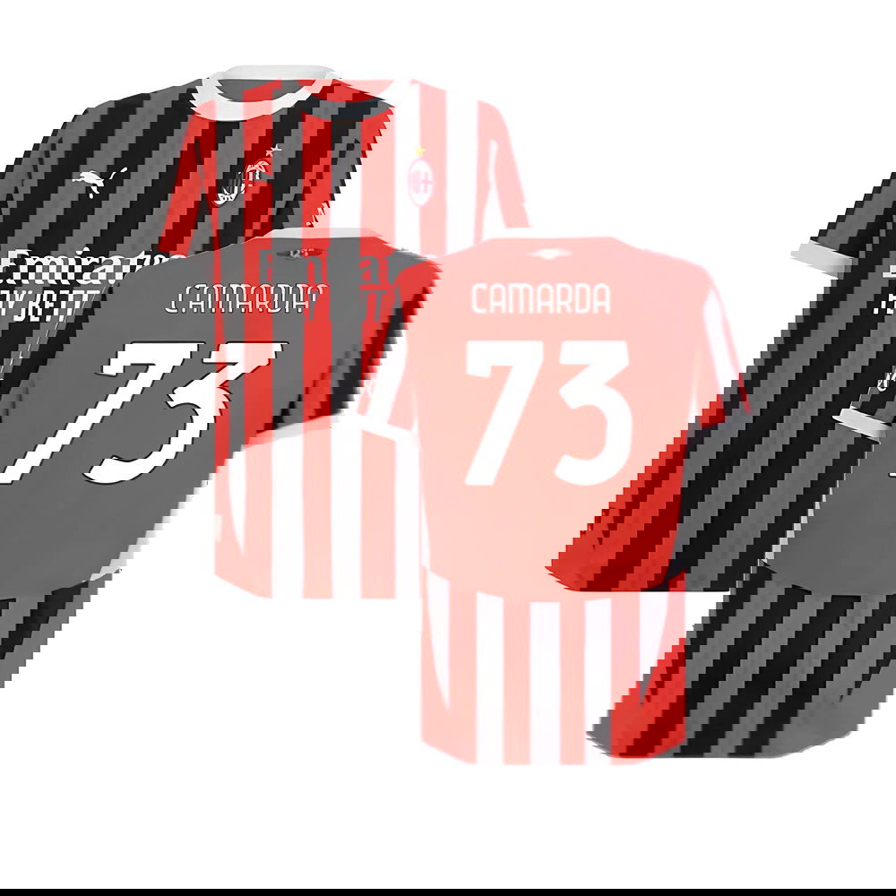 2024-2025 AC Milan Home Authentic Shirt (Camarda 73)