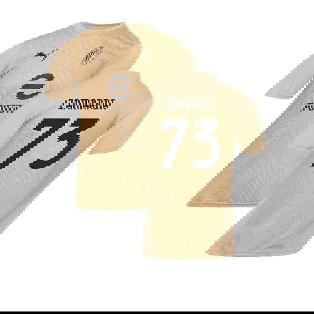 2024-2025 AC Milan Pre-Match Shirt (Putty) (Camarda 73)