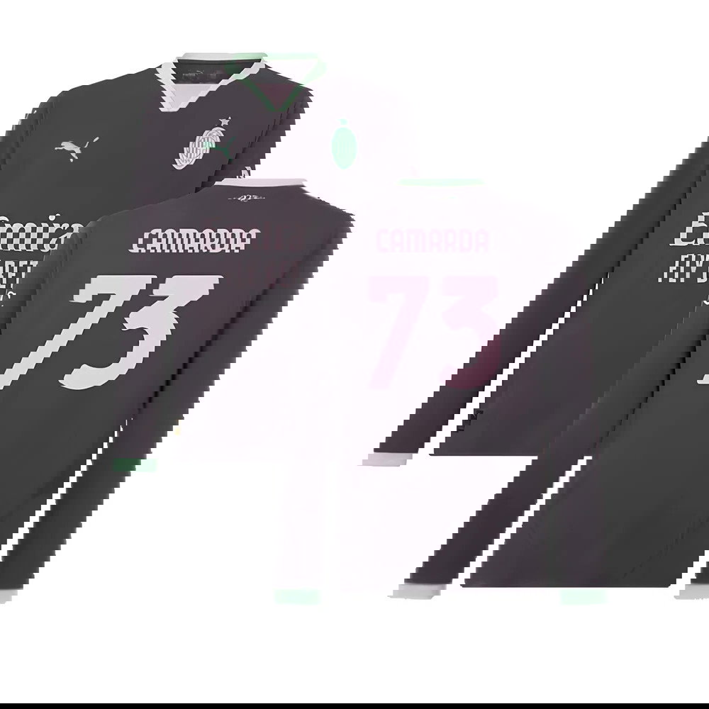 2024-2025 AC Milan Third Long Sleeve Shirt (Camarda 73)