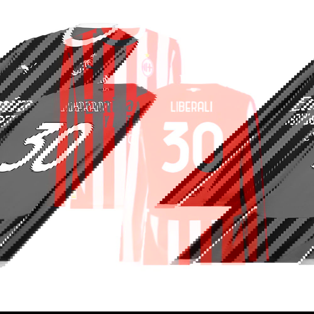 2024-2025 AC Milan Home Long Sleeve Shirt (Liberali 30)