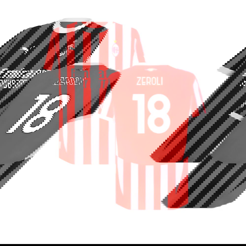 2024-2025 AC Milan Home Authentic Shirt (Zeroli 18)