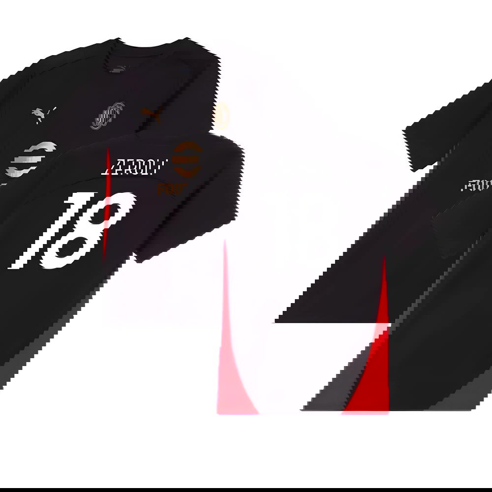 2024-2025 AC Milan Training Shirt (Black) - Kids (Zeroli 18)