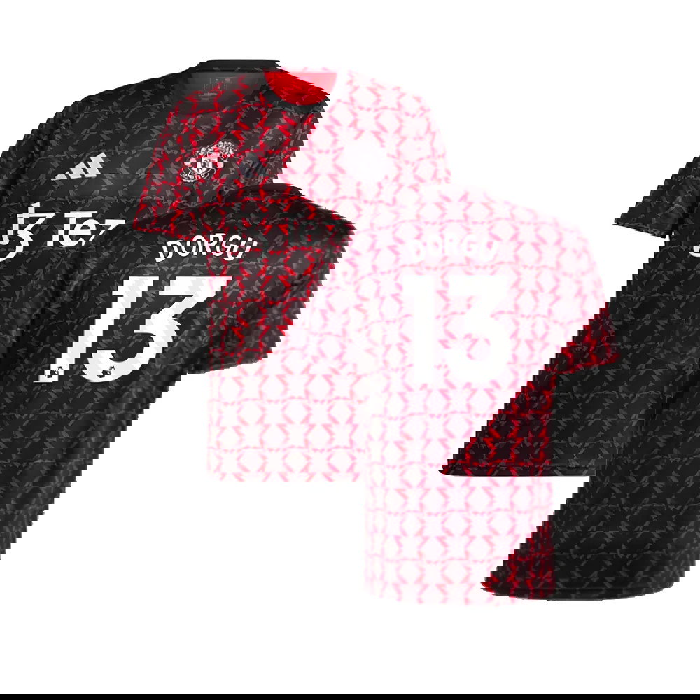 2024-2025 Man Utd Pre-Match Shirt (Black) (Dorgu 13)