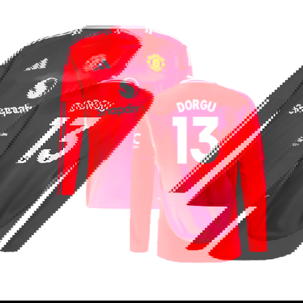 2024-2025 Man Utd Long Sleeve Home Shirt (Dorgu 13)