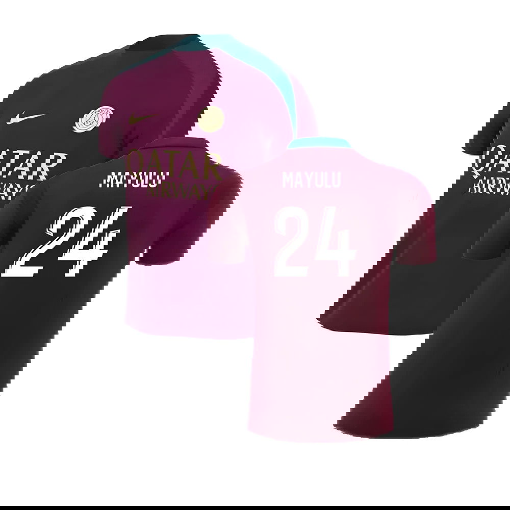 2024-2025 PSG Strike Dri-Fit Training Shirt (Bordeaux) - Kids (Mayulu 24)