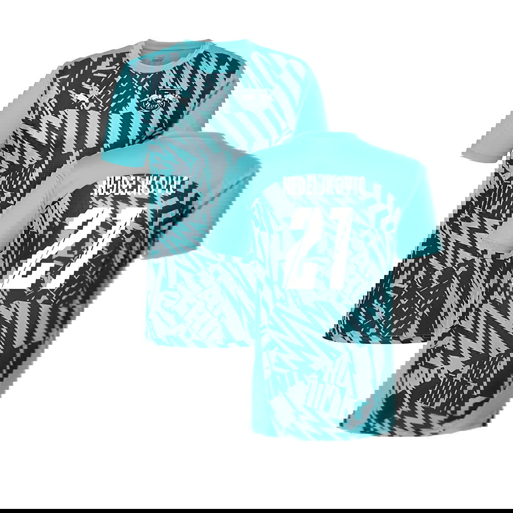 2024-2025 Red Bull Leipzig Pre-Match SS Shirt (Aqua) (Gomis 27)