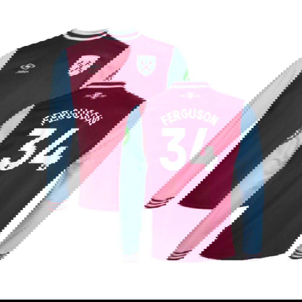 2024-2025 West Ham Long Sleeve Home Shirt (Kids) (Ferguson 34)