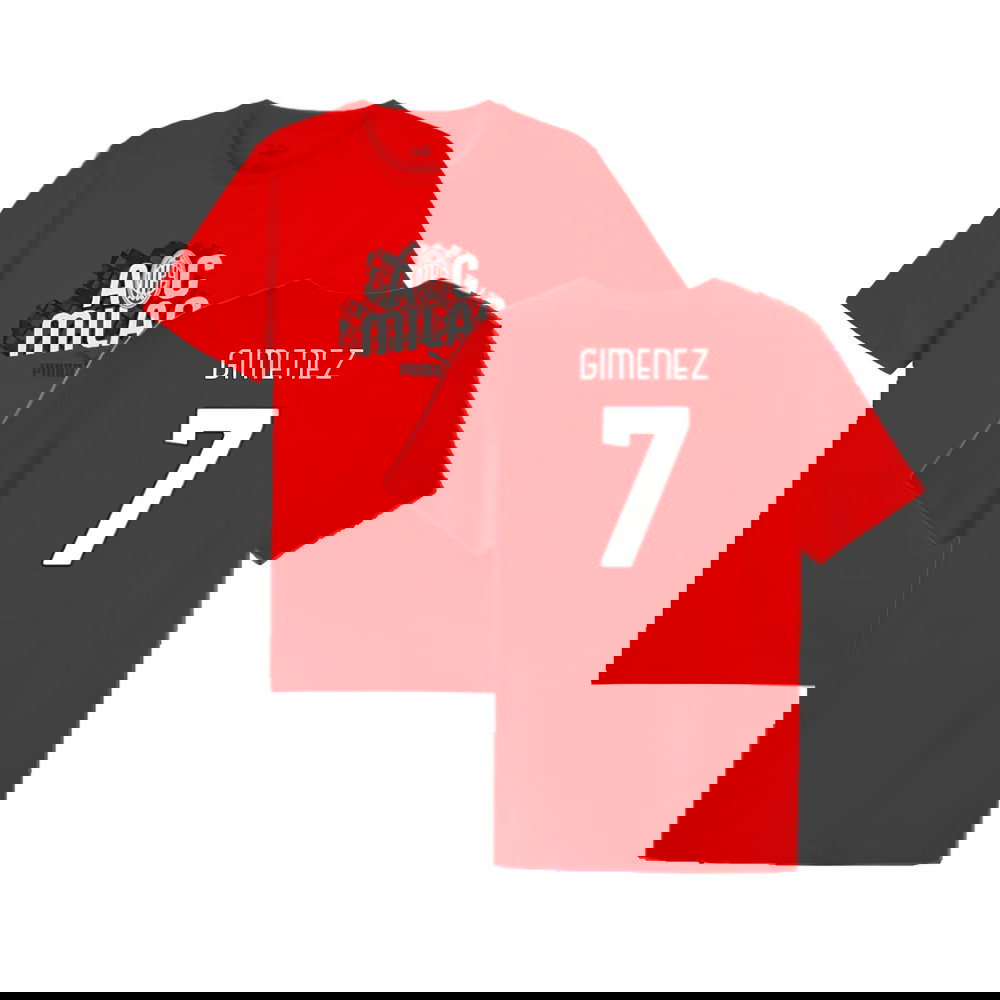 2024-2025 AC Milan ftblCulture Tee (Red) (Gimenez 7)