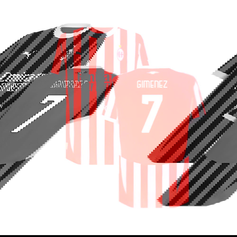 2024-2025 AC Milan Home Authentic Shirt (Gimenez 7)