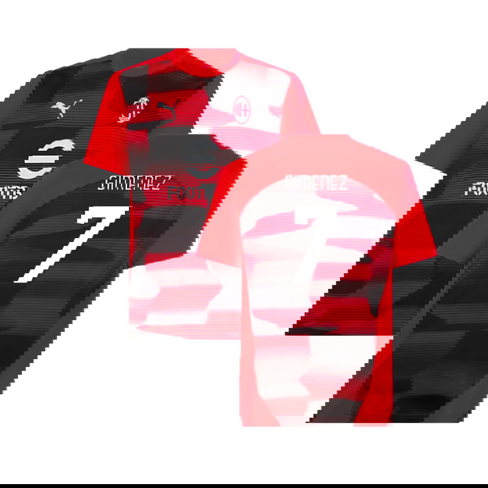 2024-2025 AC Milan Prematch SS Shirt (Red) (Gimenez 7)