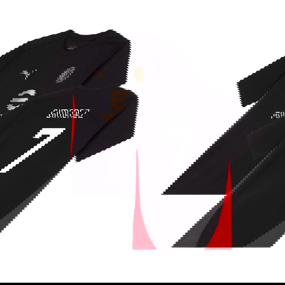 2024-2025 AC Milan Training Shirt (Black) - Kids (Gimenez 7)