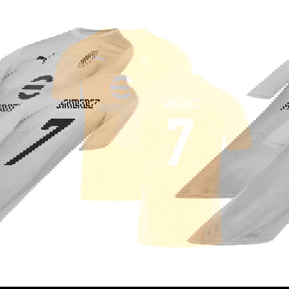 2024-2025 AC Milan Pre-Match Shirt (Putty) (Gimenez 7)