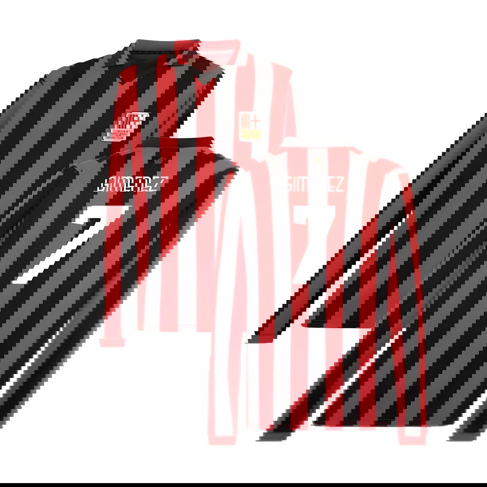 AC Milan 125th Authentic Shirt LS (Black-Red) (Gimenez 7)