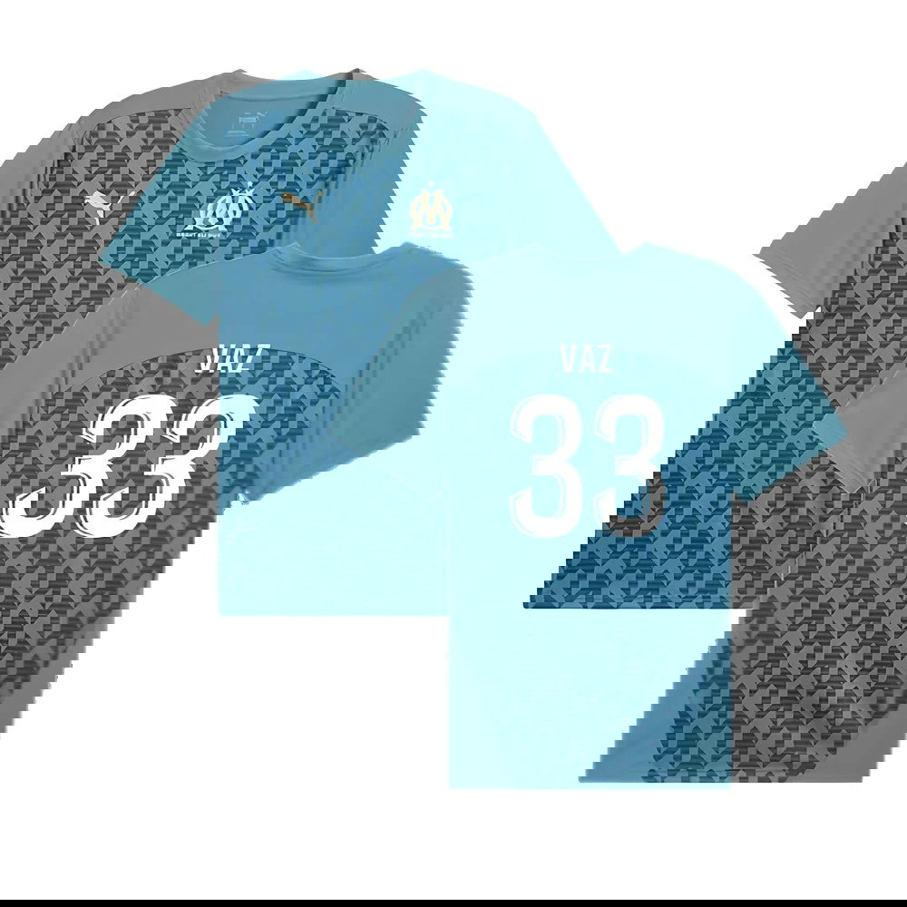 2024-2025 Marseille Pre-Match Shirt (Bold Blue) (Vaz 33)