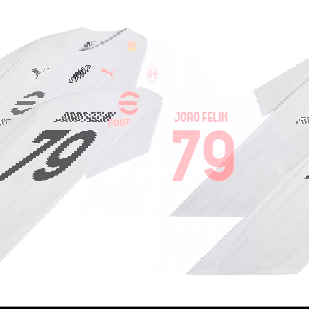 2024-2025 AC Milan Prematch SS Jersey (White) (Joao Felix 79)