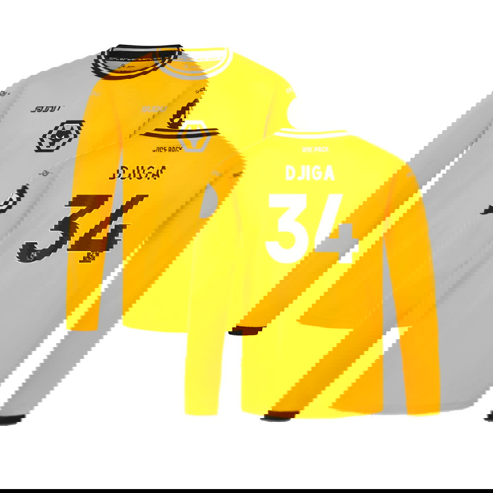 2024-2025 Wolves Long Sleeve Home Shirt (Kids) (Djiga 34)