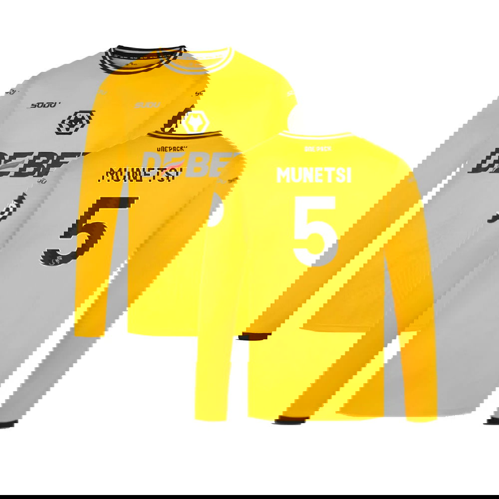 2024-2025 Wolves Long Sleeve Home Shirt (Munetsi 5)