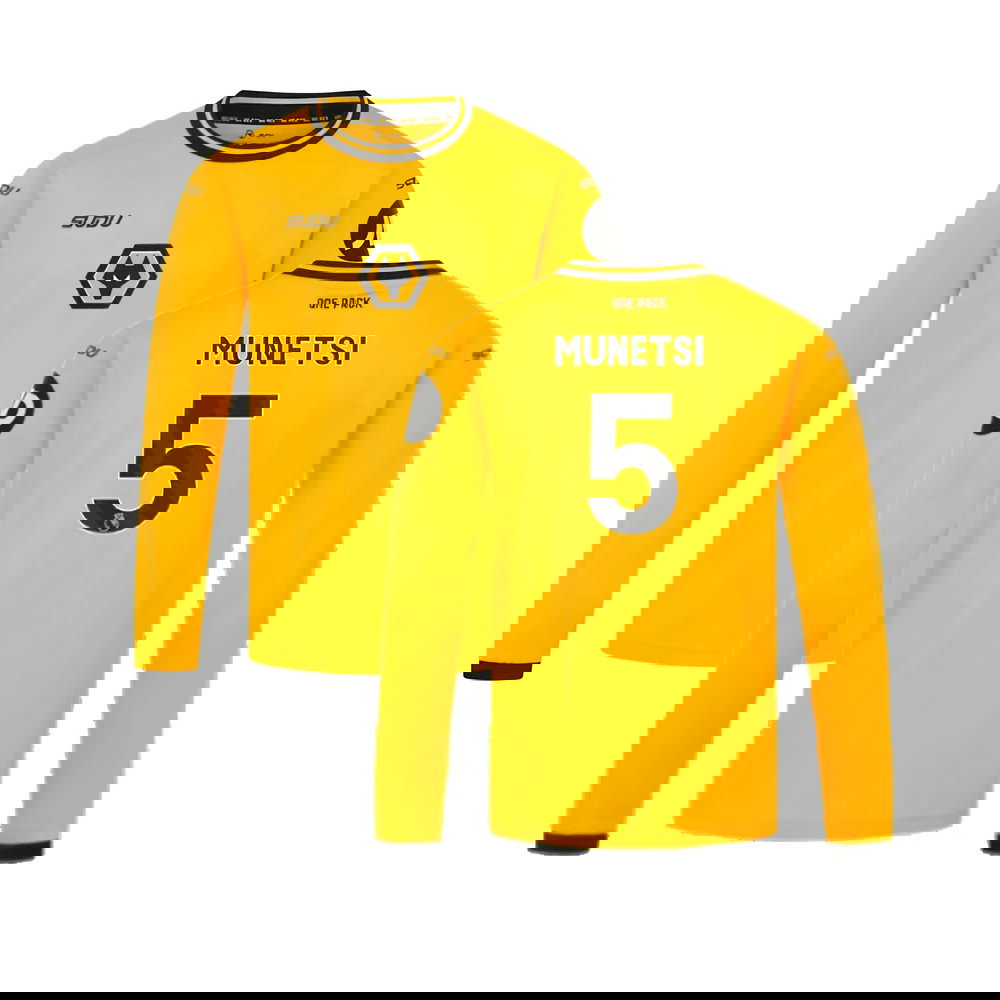 2024-2025 Wolves Long Sleeve Home Shirt (Kids) (Munetsi 5)