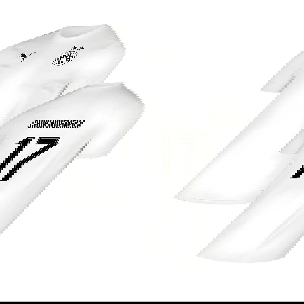 2024-2025 Borussia Dortmund Pre-Match Shirt (White) (Chukwuemeka 17)