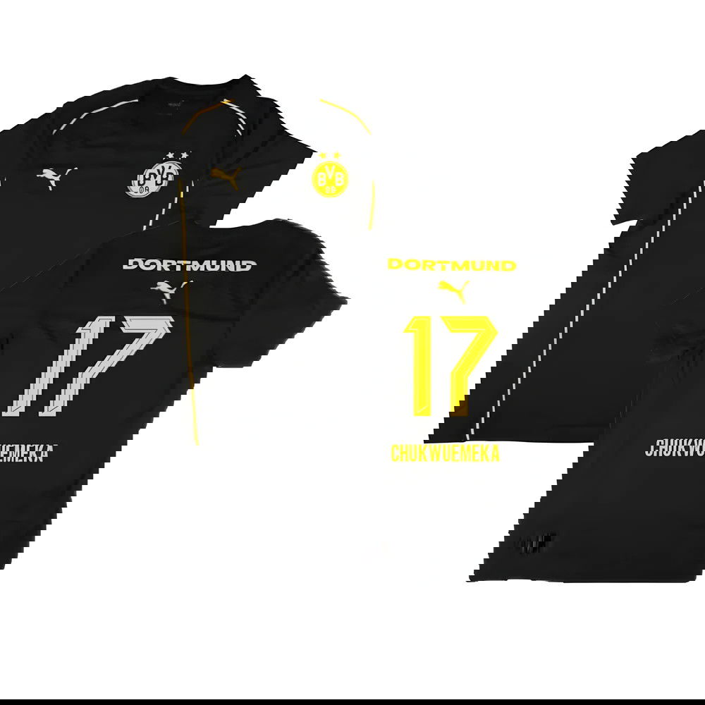 2024-2025 Borussia Dortmund Casuals Tee (Black) (Chukwuemeka 17)