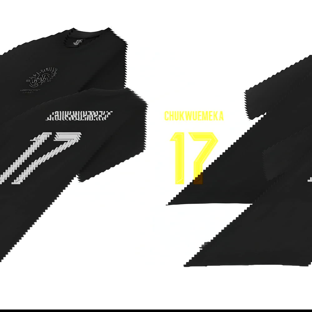 2024-2025 Borussia Dortmund ESS Tee (Black) (Chukwuemeka 17)