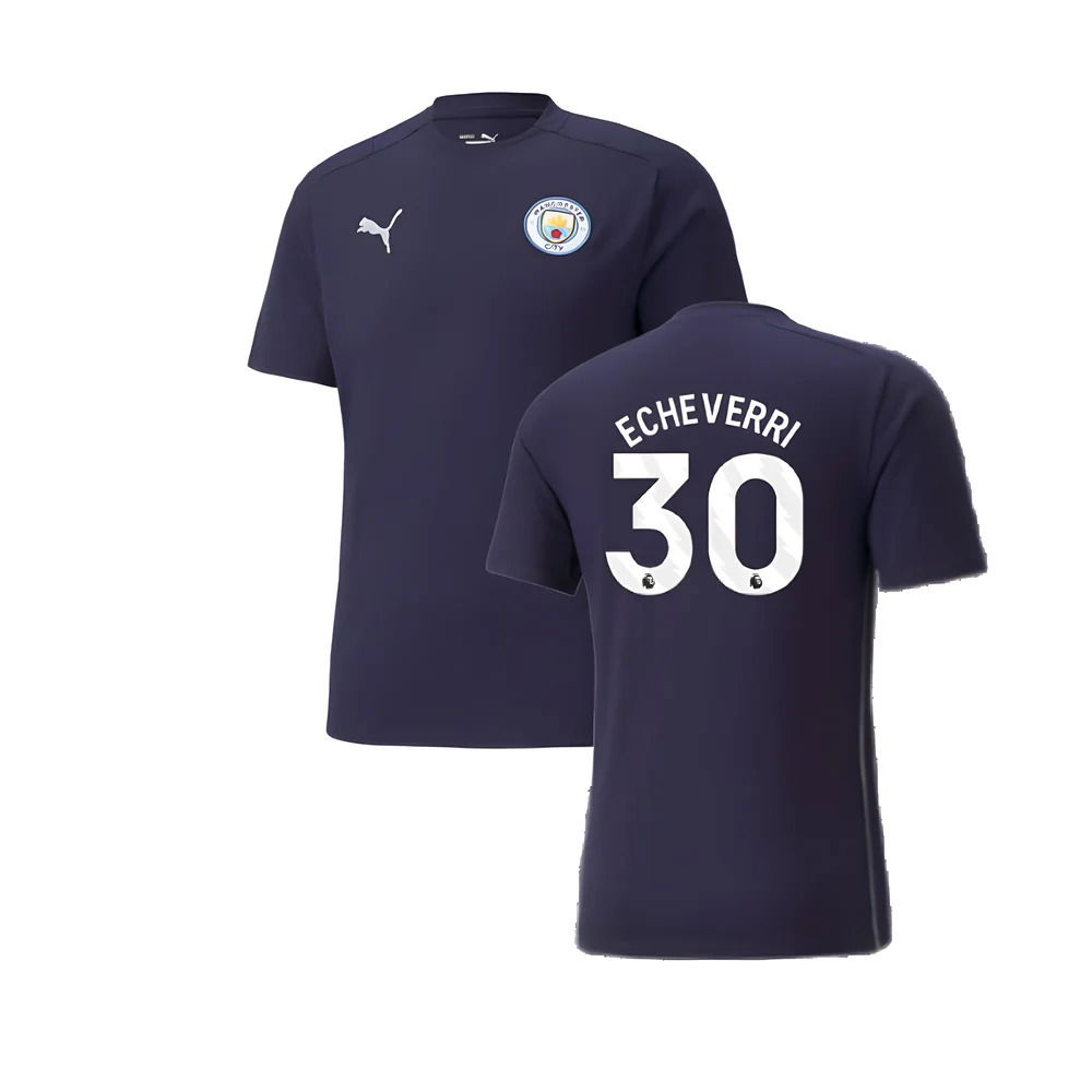 2024-2025 Man City Casuals Tee (Navy) (Echeverri 30)