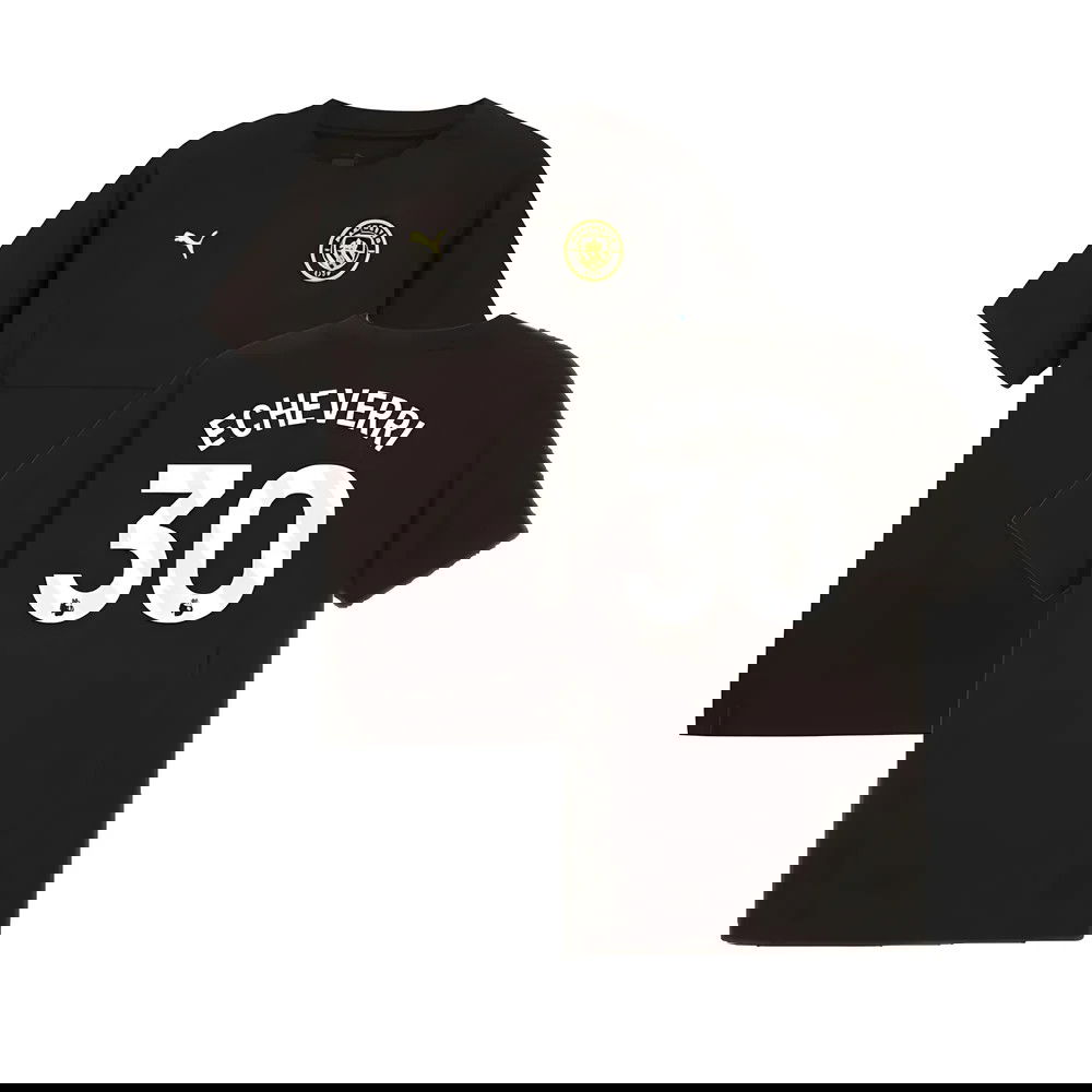 2024-2025 Man City Pumatech Pocket Tee (Black) (Echeverri 30)