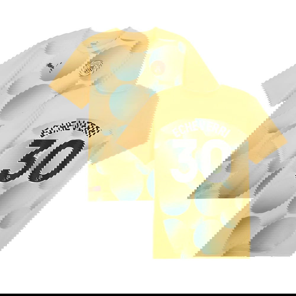 2024-2025 Man City Prematch SS Shirt (Flaxen) (Echeverri 30)