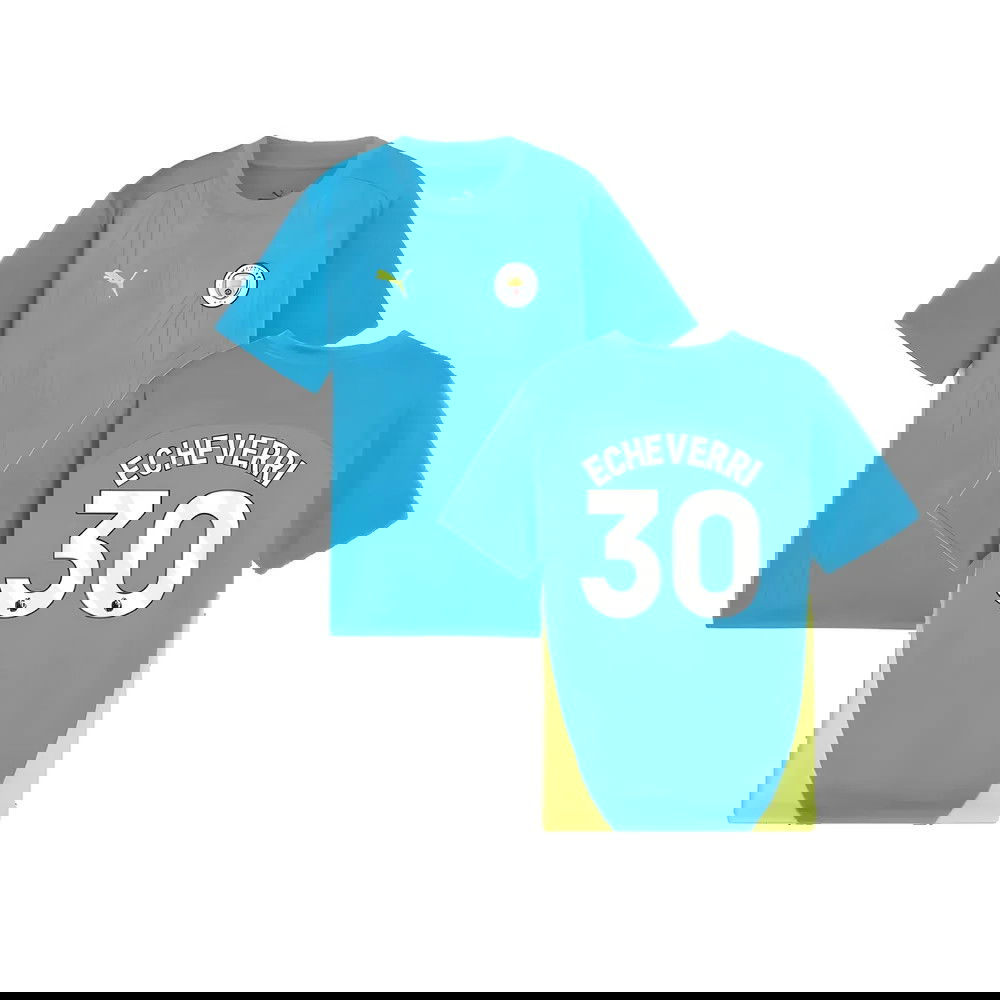 2024-2025 Man City Training Shirt (Magic Blue) - Kids (Echeverri 30)