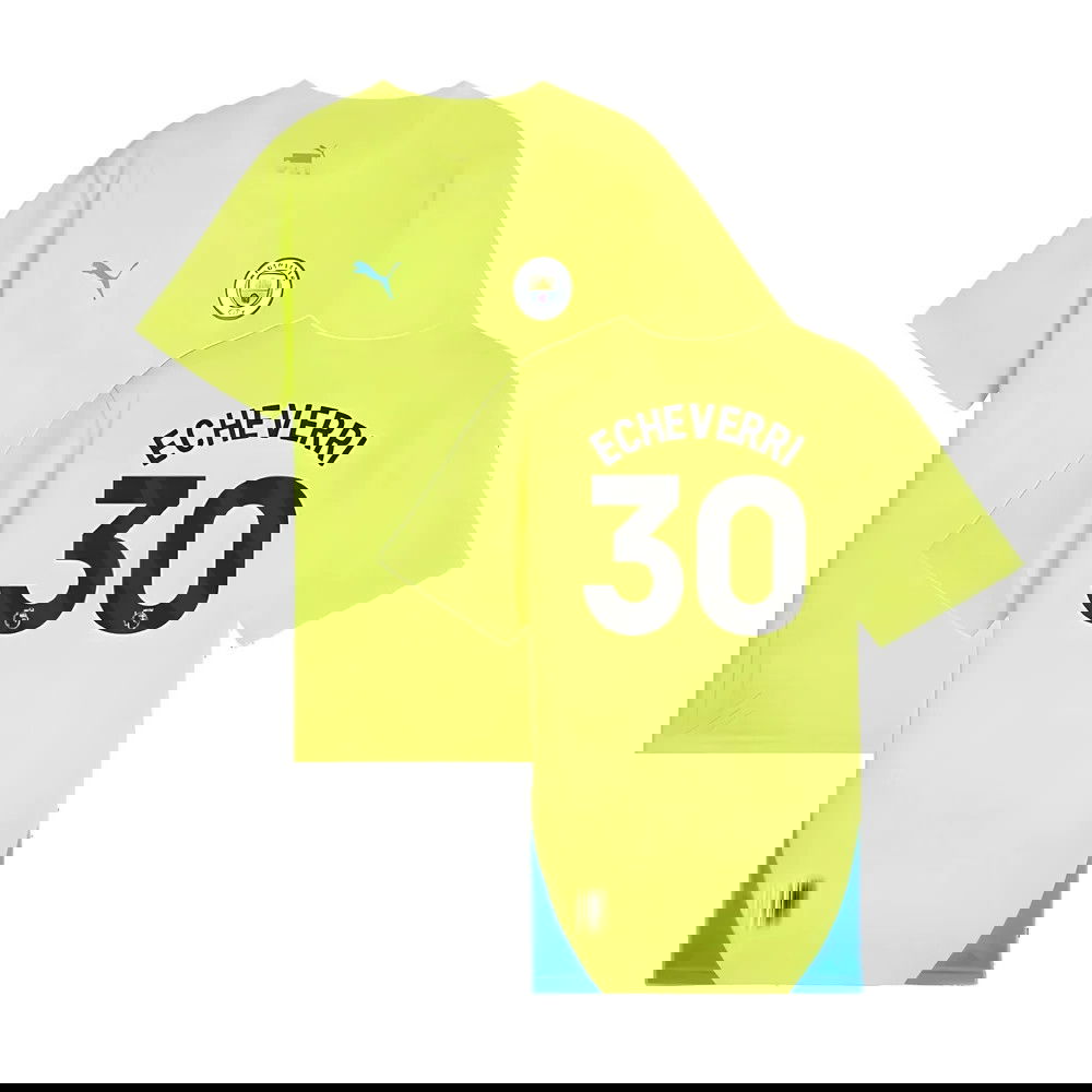 2024-2025 Man City Training Shirt (Yellow Glow) - Kids (Echeverri 30)
