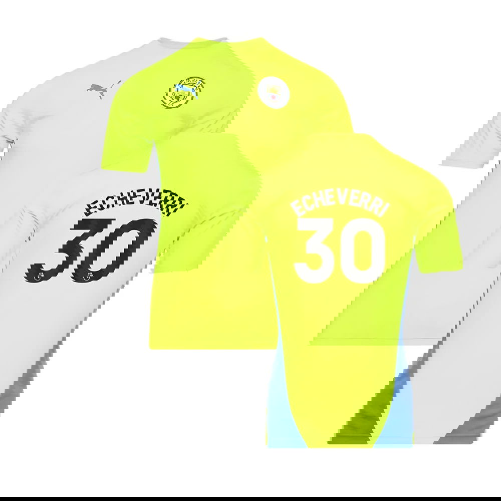 2024-2025 Man City Training Shirt (Yellow Glow) (Echeverri 30)