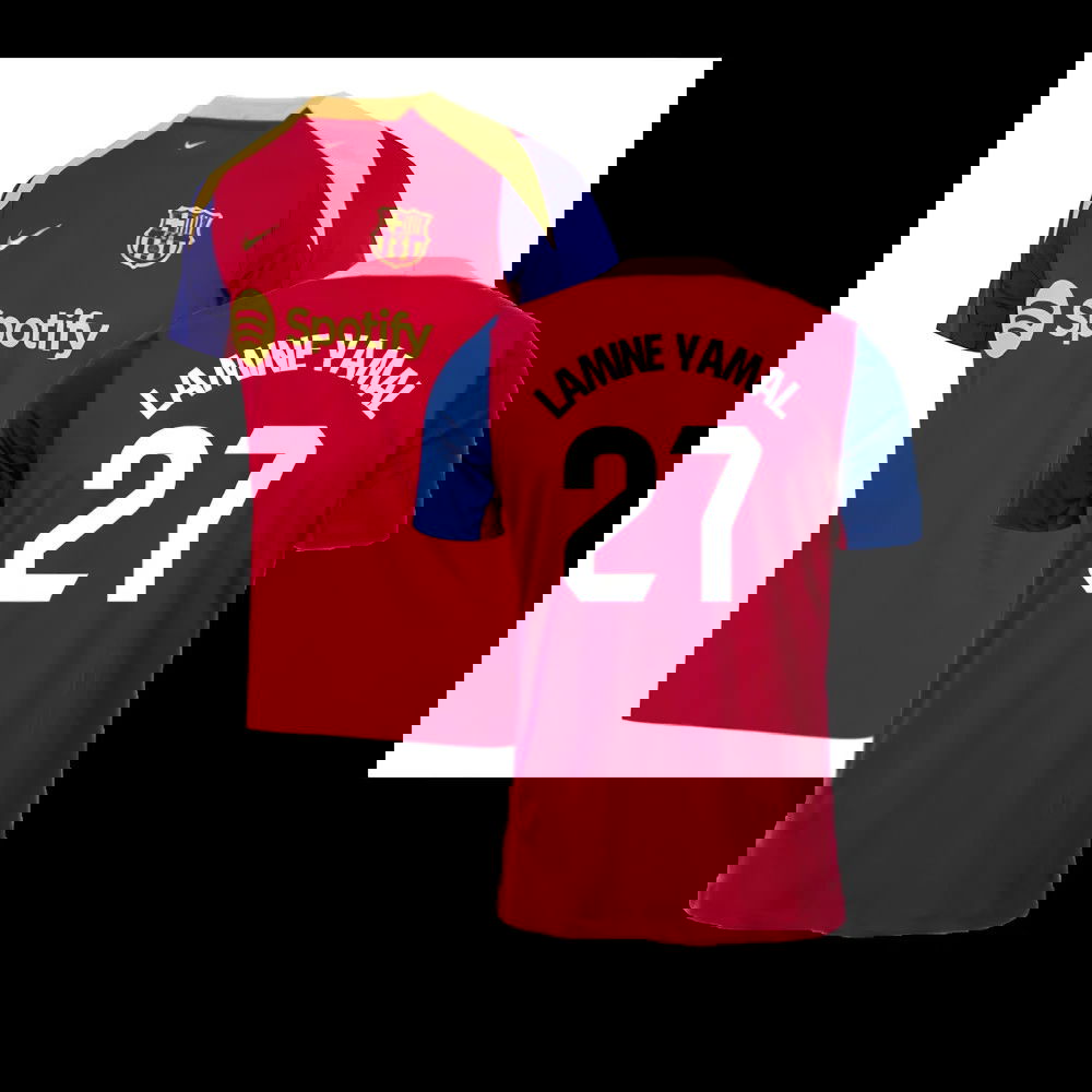 2023-2024 Barcelona Strike Training Shirt (Red) (Lamine Yamal 27)