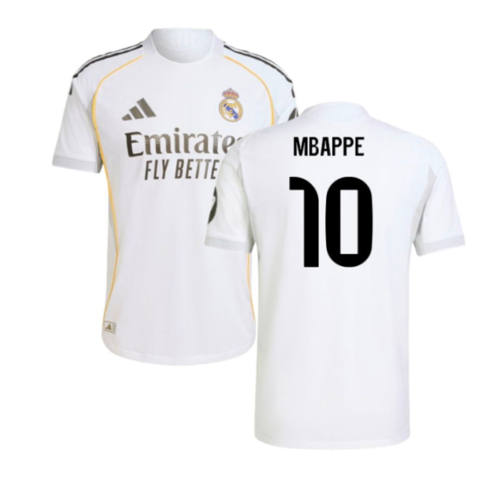 2025-2026 Real Madrid Authentic Home Shirt (Mbappe 10)