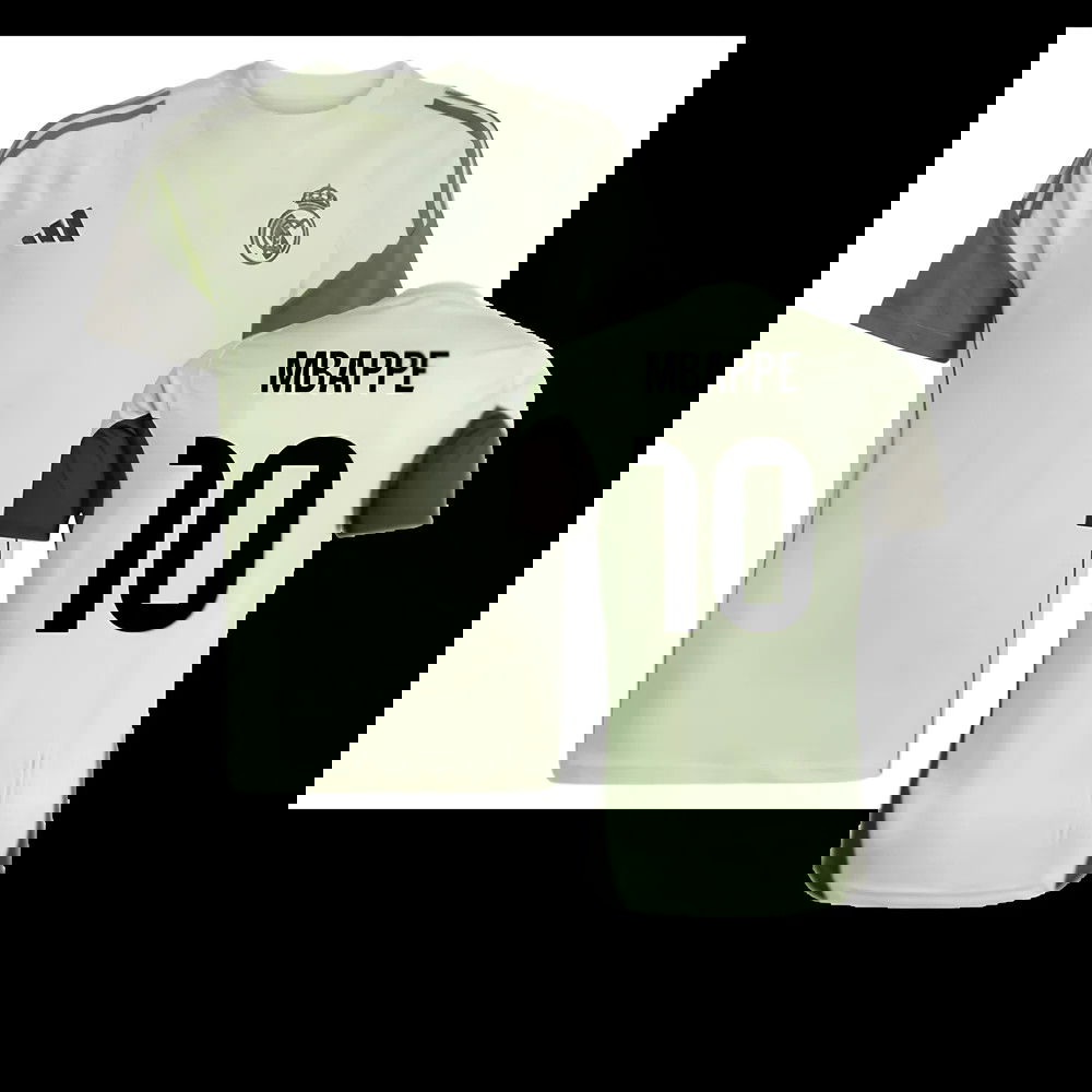 2025-2026 Real Madrid Training Tee (Almost Lime) - Kids (Mbappe 10)