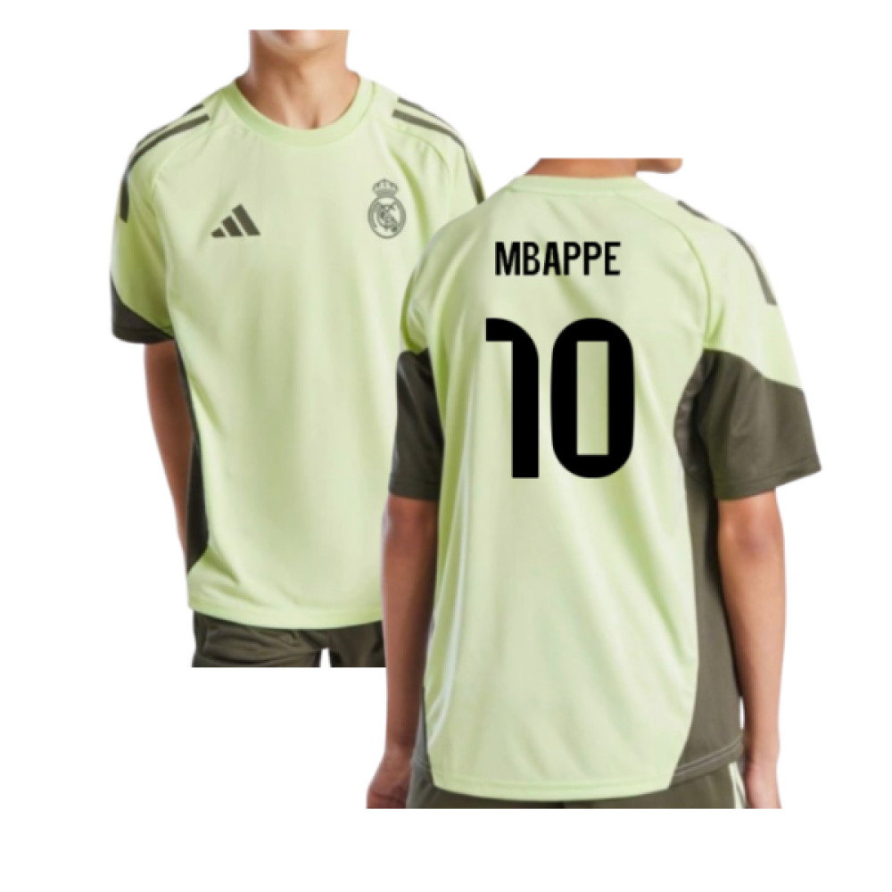 2025-2026 Real Madrid Training Jersey (Almost Lime) - Kids (Mbappe 10)