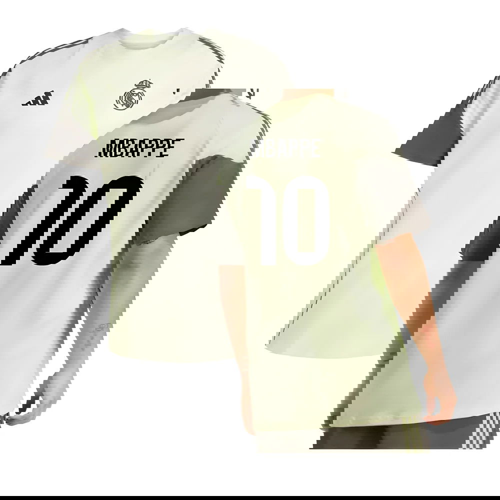 2025-2026 Real Madrid Training Tee (Almost Lime) (Mbappe 10)