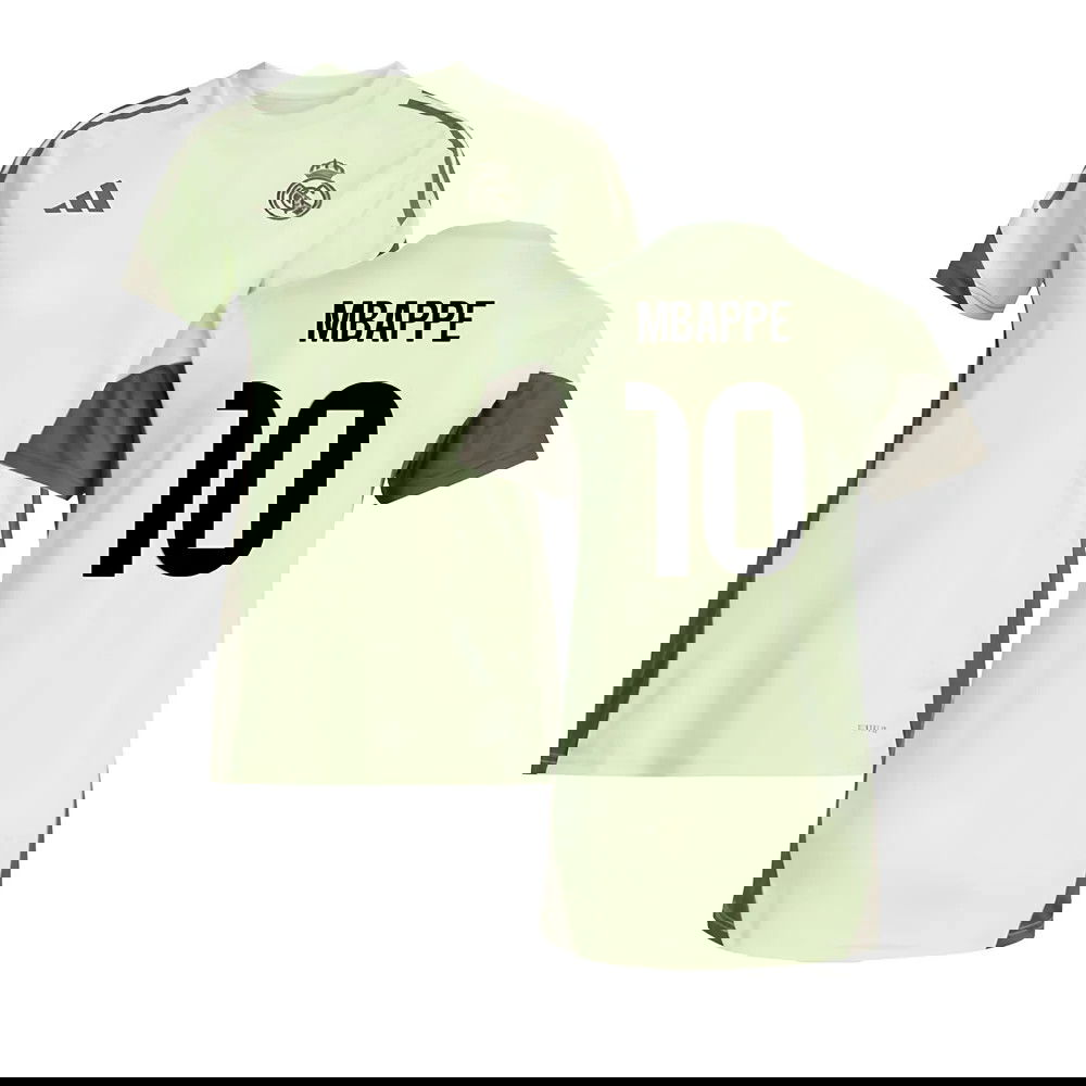 2025-2026 Real Madrid Training Jersey (Almost Lime) - Womens (Mbappe 10)