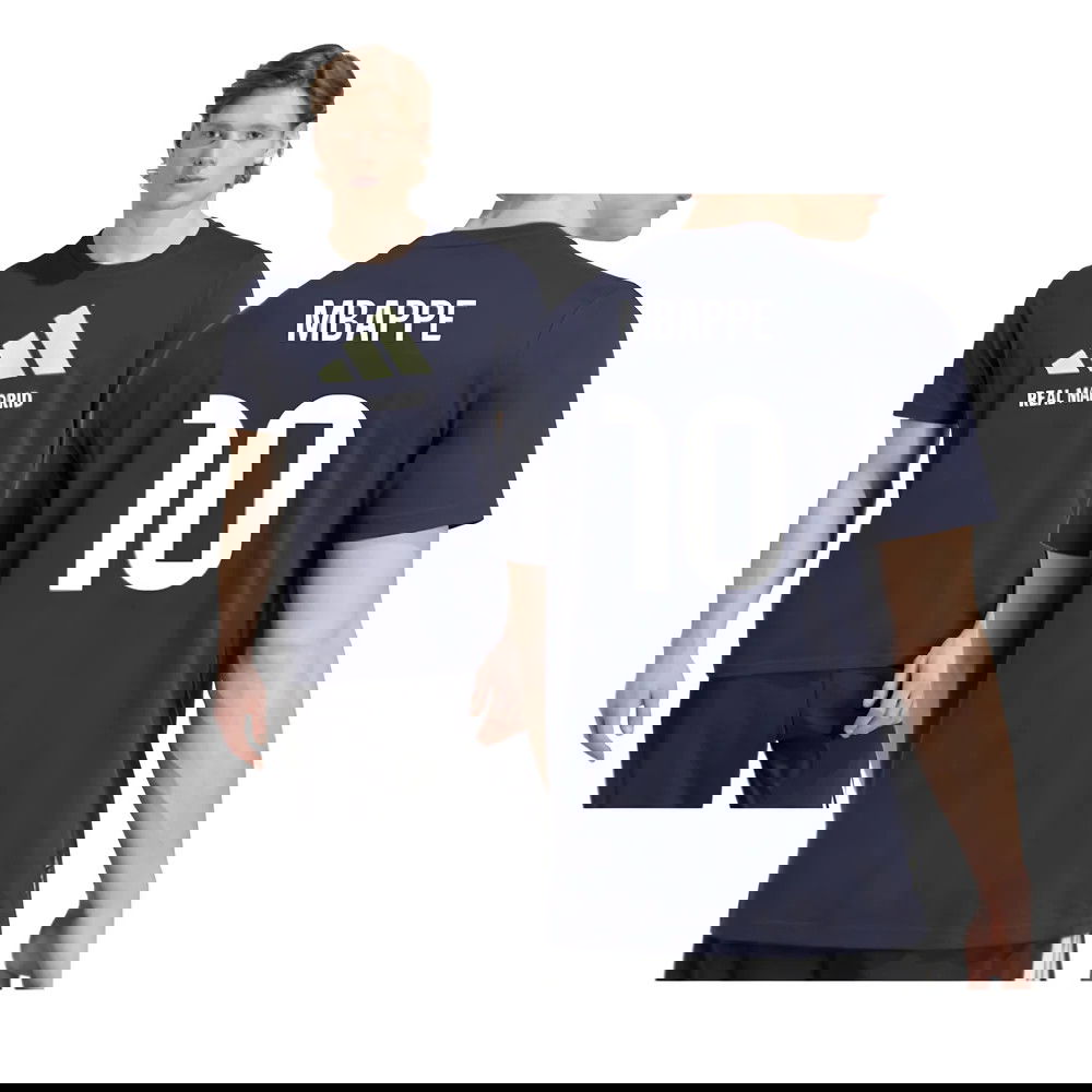 2025-2026 Real Madrid Seasonal Graphic Tee (Legend Ink) (Mbappe 10)