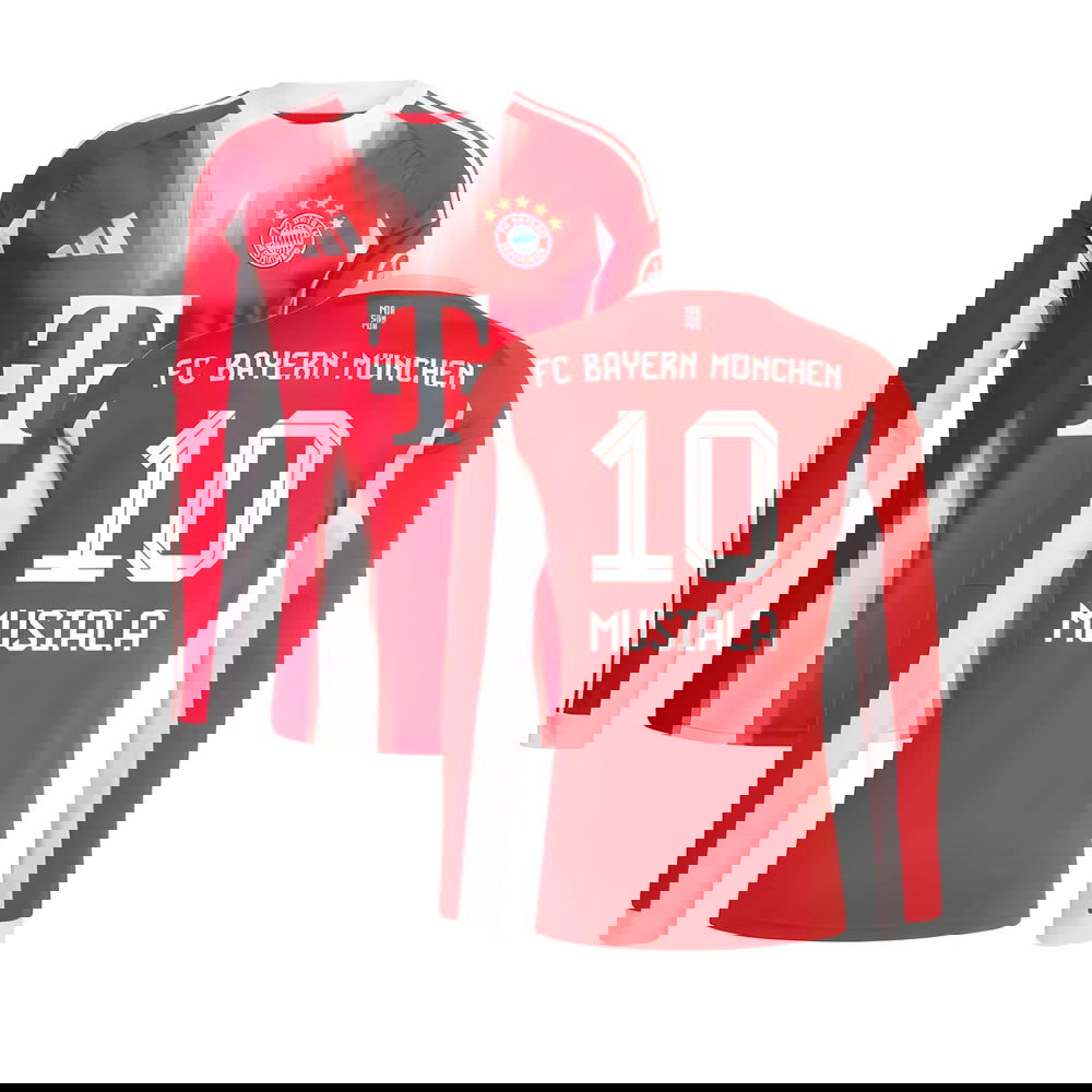 2025-2026 Bayern Munich Long Sleeve Home Shirt (Musiala 10)