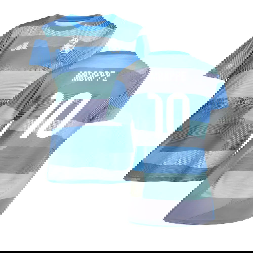 2025-2026 Real Madrid Pre-Match Shirt (Bluebird) - Womens (Mbappe 10)