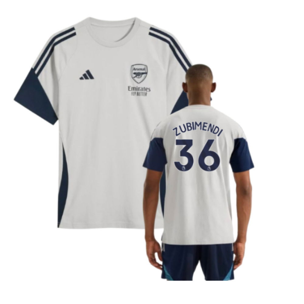 2025-2026 Arsenal Training Tee (Grey) (Zubimendi 36)