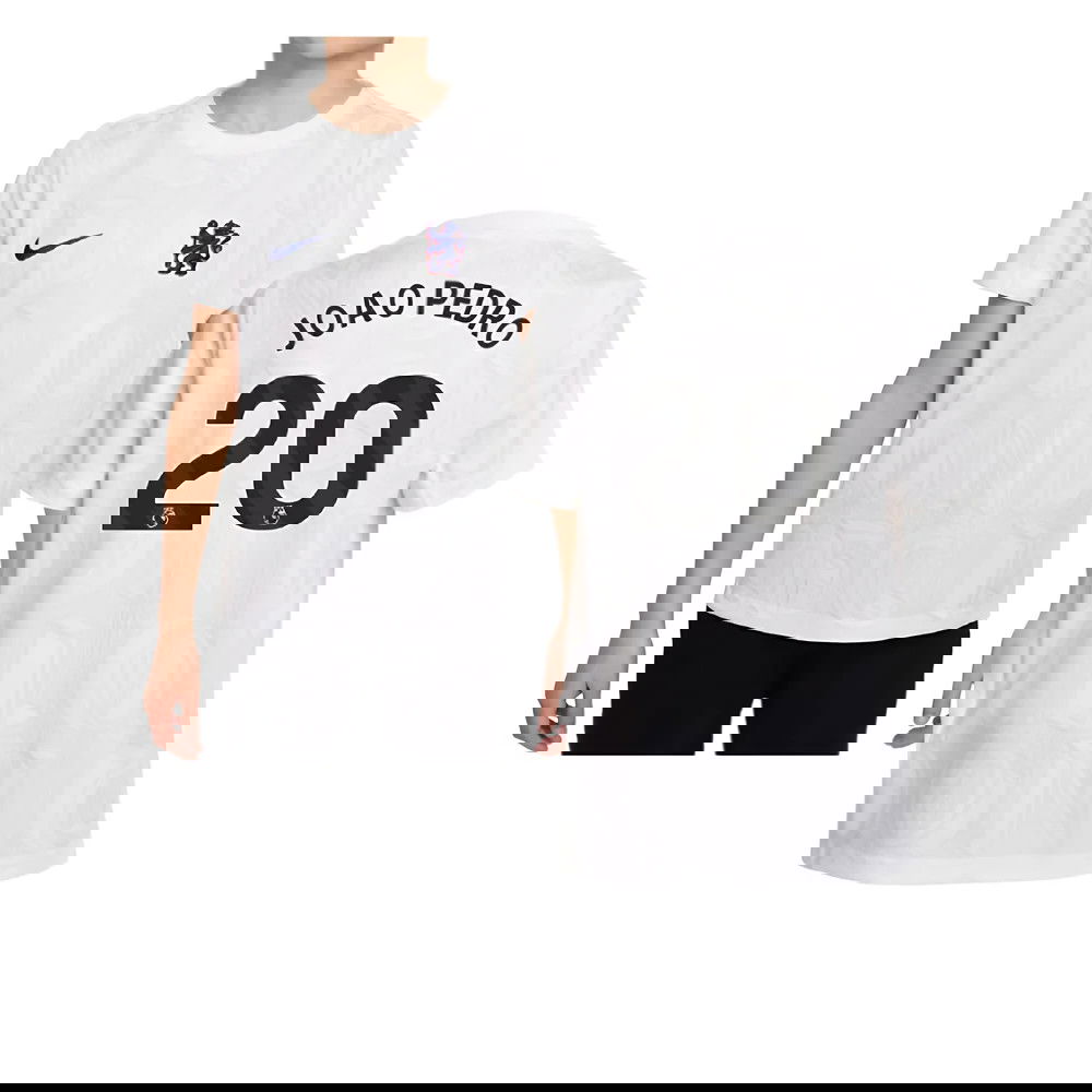 2025-2026 Chelsea Pre-Match Shirt (White) - Kids (Joao Pedro 20)