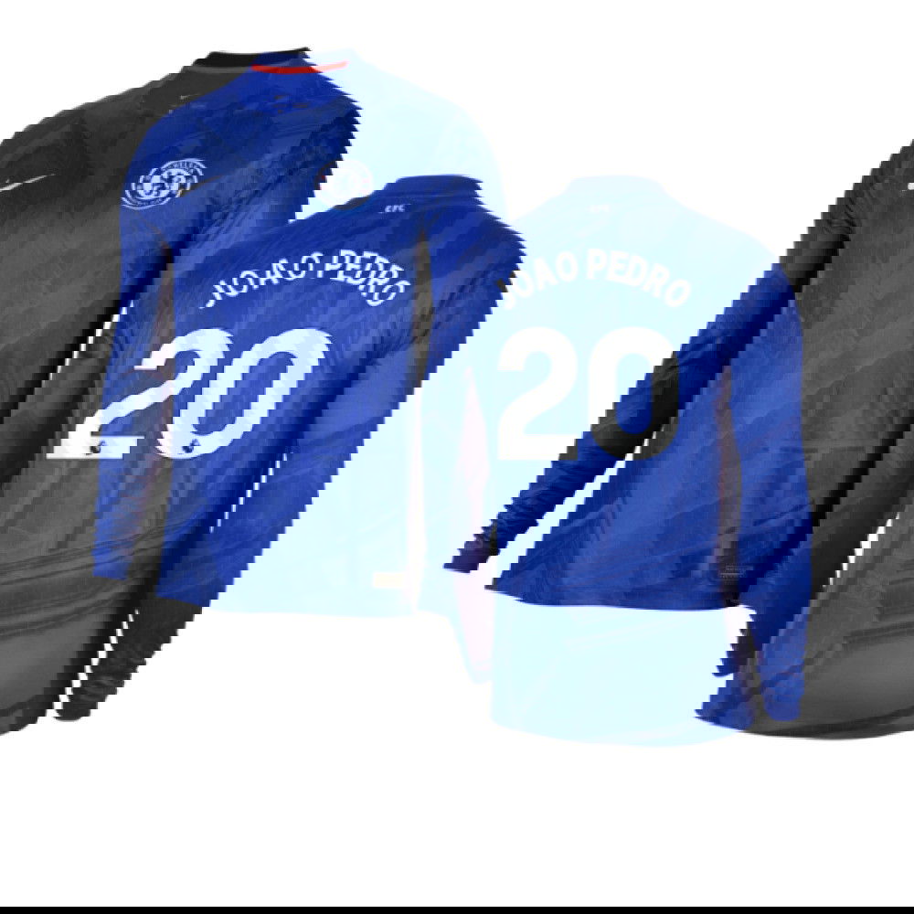 2025-2026 Chelsea Home Long Sleeve Shirt (Joao Pedro 20)