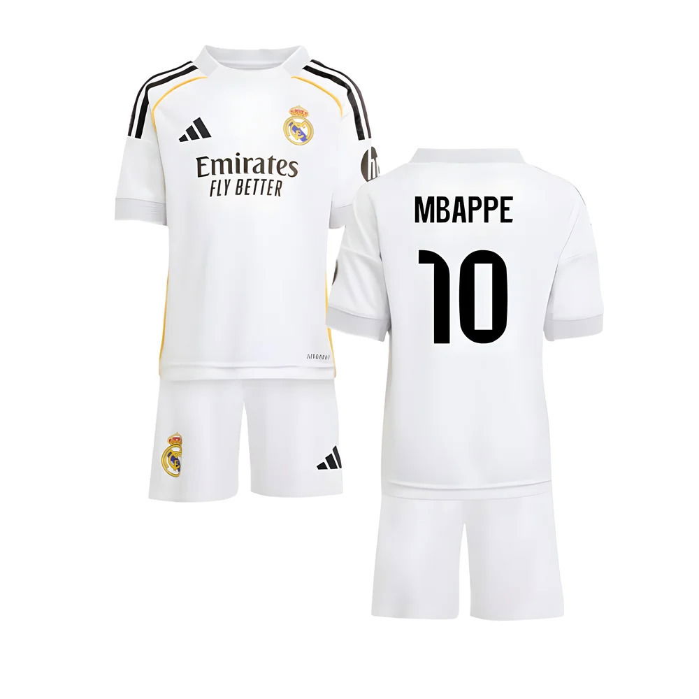 2025-2026 Real Madrid Home Mini Kit (Mbappe 10)