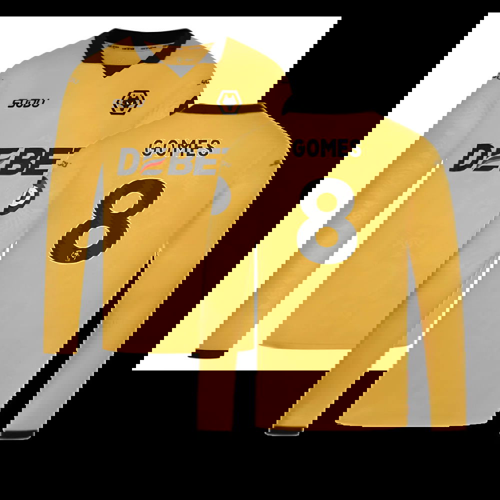 2025-2026 Wolves Long Sleeve Home Shirt (Gomes 8)