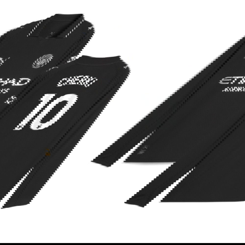 2025-2026 Man City Long Sleeve Away Shirt (Kids) (Cherki 10)