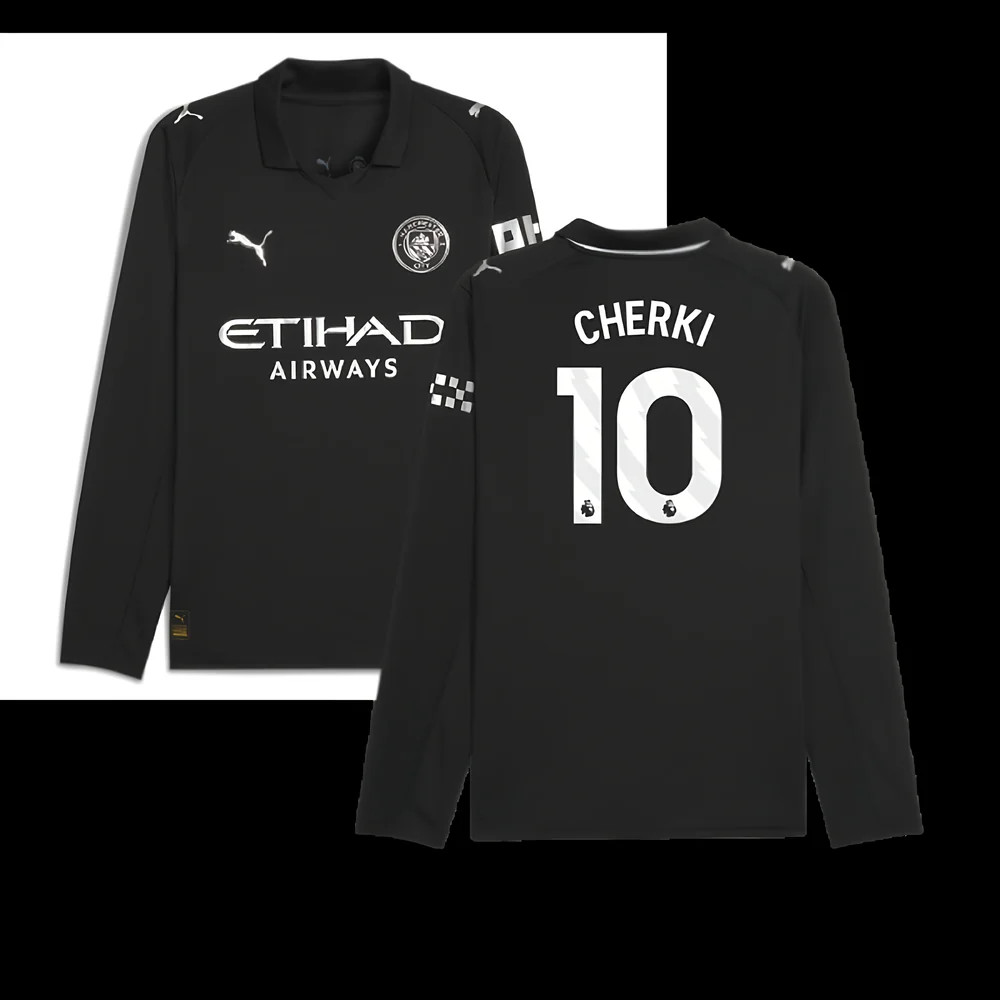 2025-2026 Man City Long Sleeve Away Shirt (Cherki 10)
