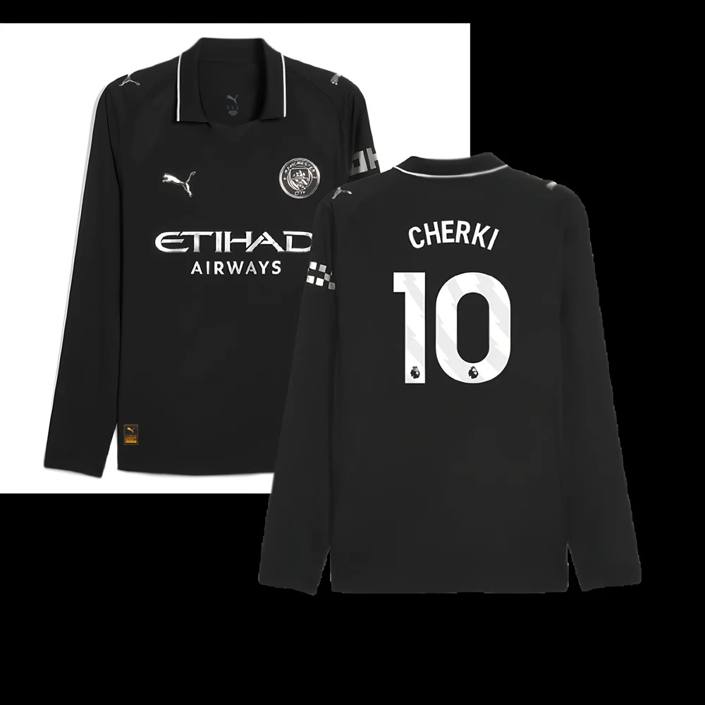 2025-2026 Man City Authentic Long Sleeve Away Shirt (Cherki 10)
