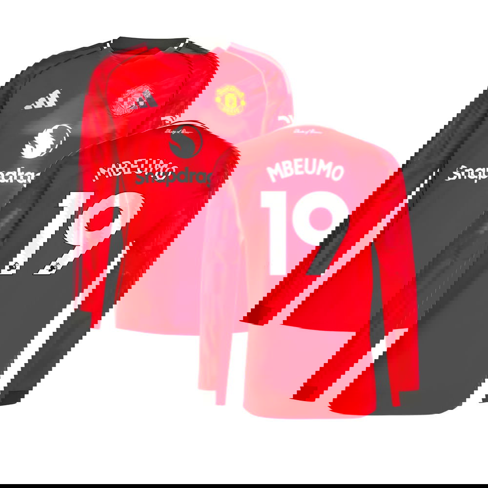 2025-2026 Man Utd Long Sleeve Home Shirt (Mbeumo 19)