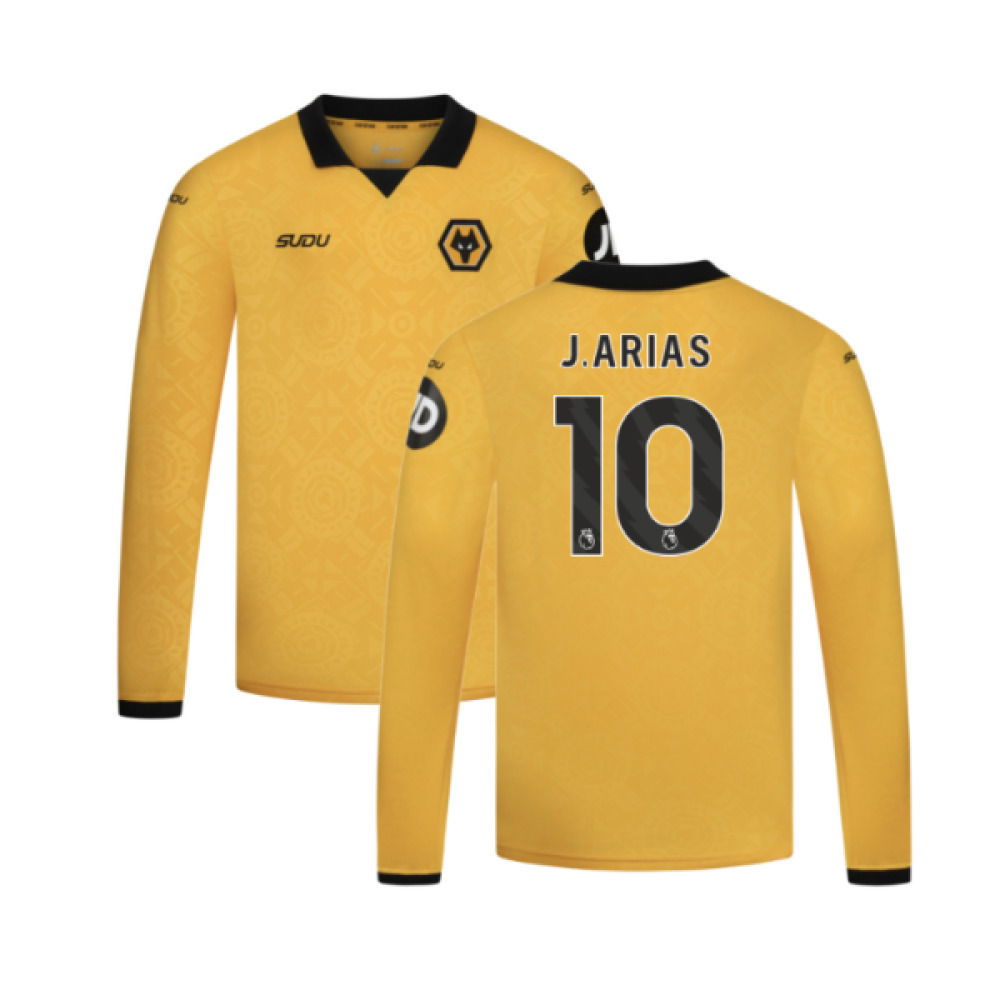 2025-2026 Wolves Long Sleeve Home Shirt - Kids (J.Arias 10)